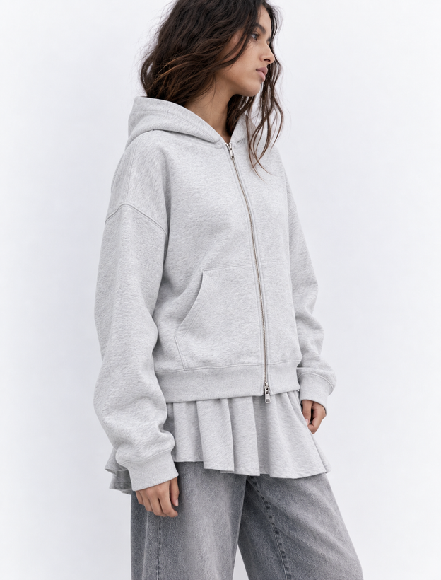 سویشرت باکسی ملانژ PULL&BEAR